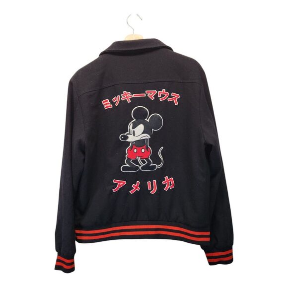 Disney x Forever 21 Mickey Mouse Button up Black Varsity Jacket Size XL - Picture 1 of 6